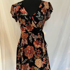 Floral Print Wrap Dress